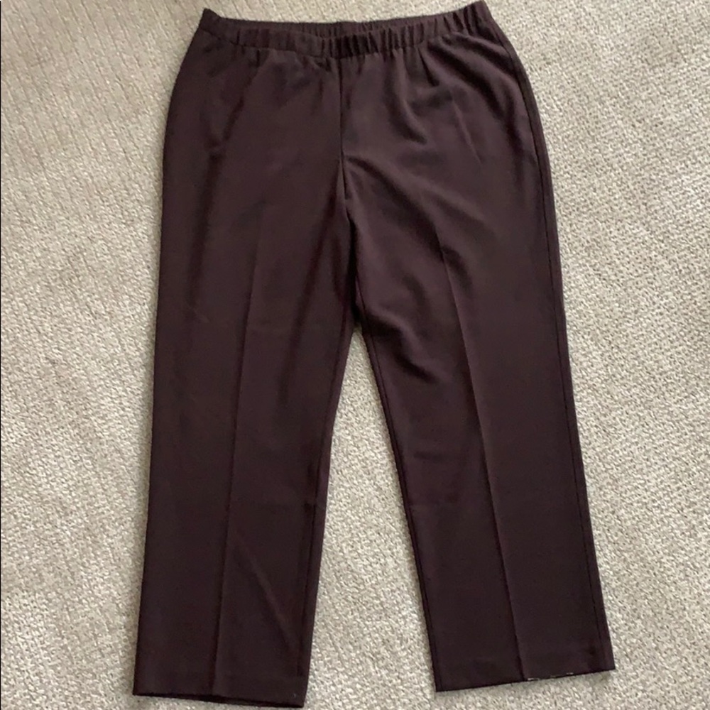 Kim Rogers Brown elastic waist dress pants